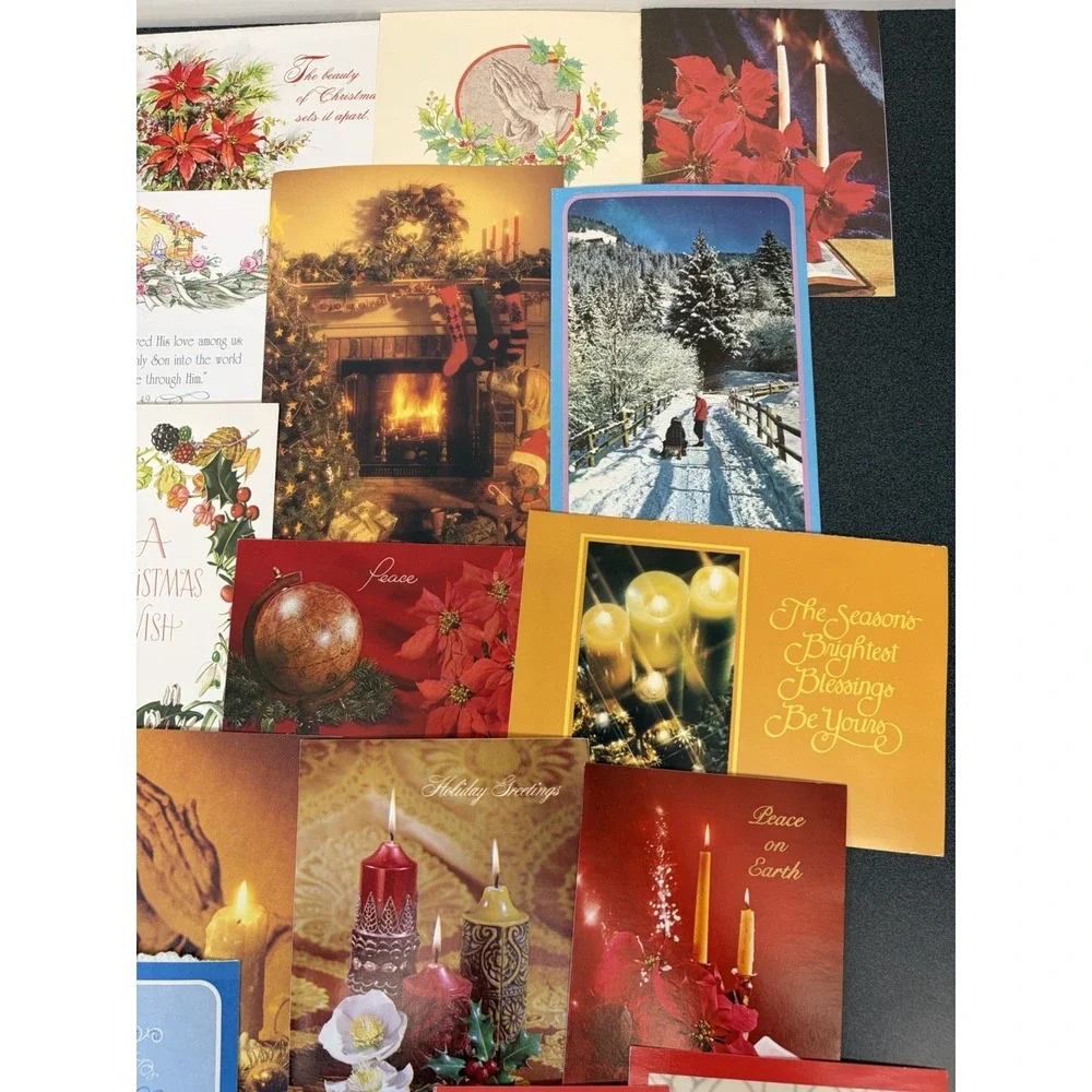 Vintage Christmas Cards Fronts ONLY Traditional Scrapbooking Decoupage Lot 50+